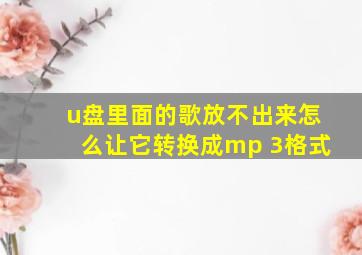 u盘里面的歌放不出来怎么让它转换成mp 3格式